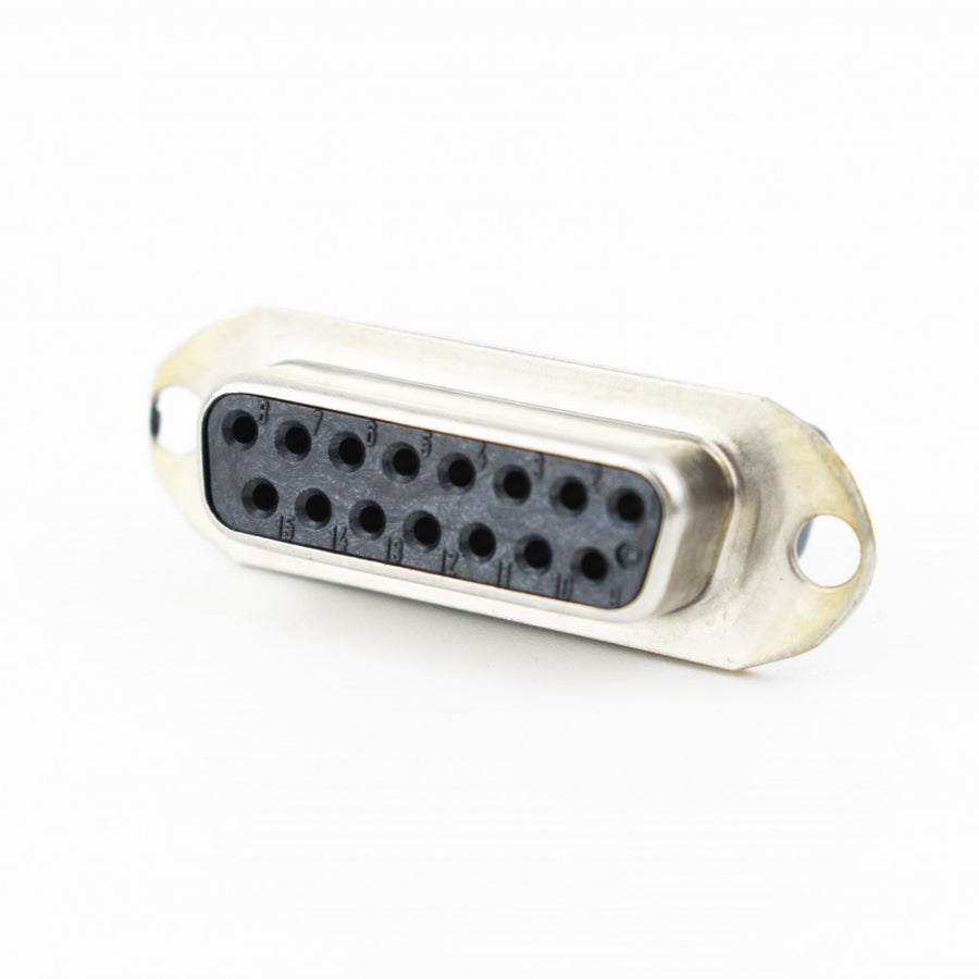SUB-D 15-WAY HV SOCKET, FEMALE, REDUCED OUTER METAL PART