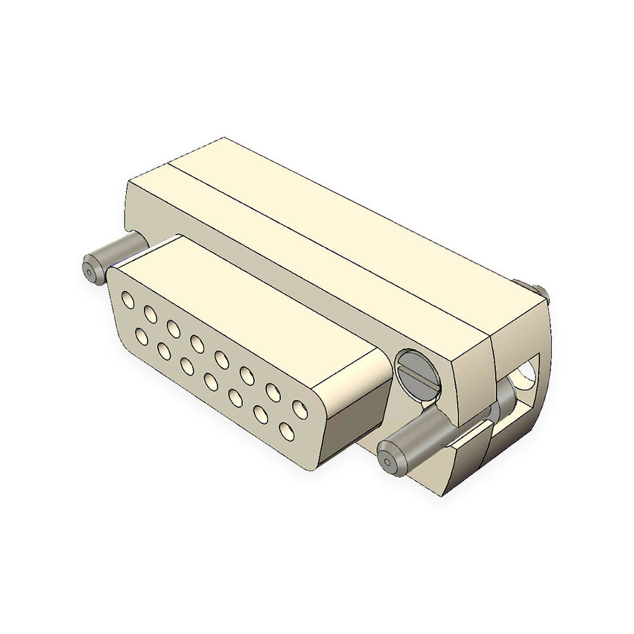 SUB-D 15-WAY UHV CERAMIC SOCKET, HIGH TEMPERATURE VERSION
