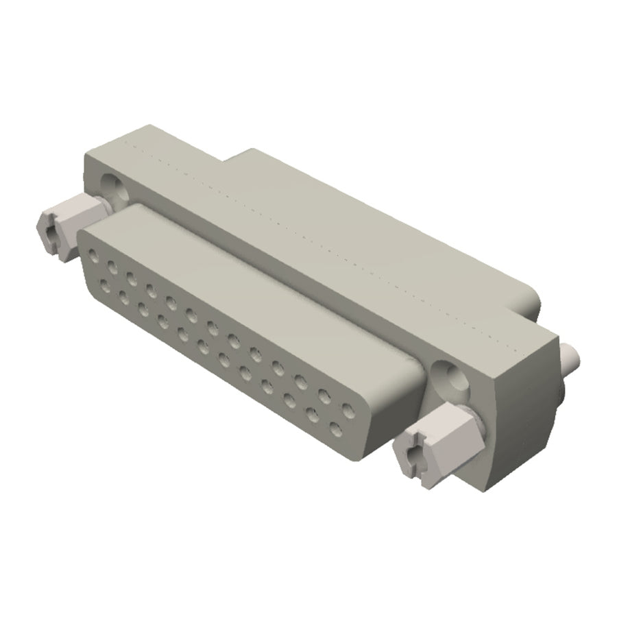 SUB-D 25 WAY GENDER ADAPTOR, PEEK, VACUUM SIDE, FEMALE TO FEMALE