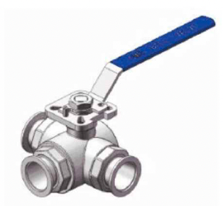 KF Flanged 3 Way Manual Ball Valves (T-Type) - Nano Vacuum Australia & New Zealand