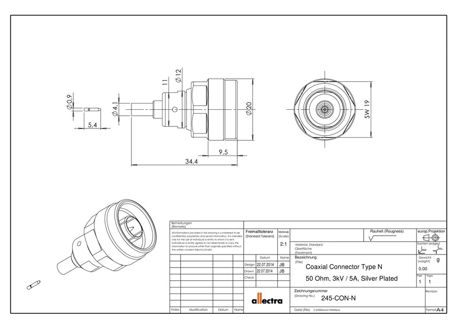 TYPE N IN-VACUUM COAXIAL CONNECTOR