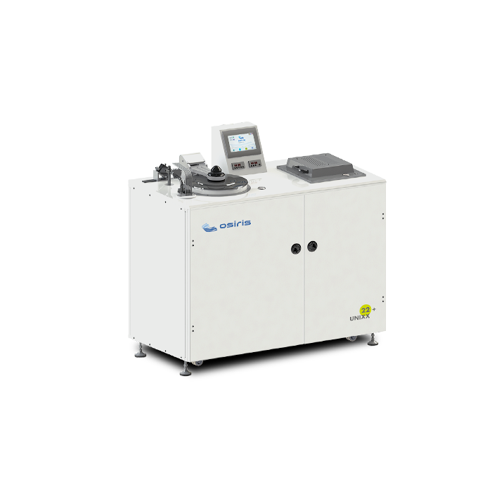 UNIXX SHp22+
(Ø200mm) Stand-alone system with
covered chuck spin coater & hotplate module.