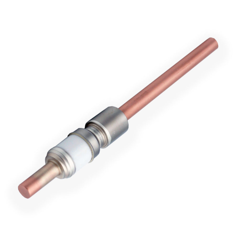 WELDABLE POWER FEEDTHROUGH, COPPER CONDUCTOR, 1 PIN, 8KV DC, 300A, PIN ⌀ 9.65mm