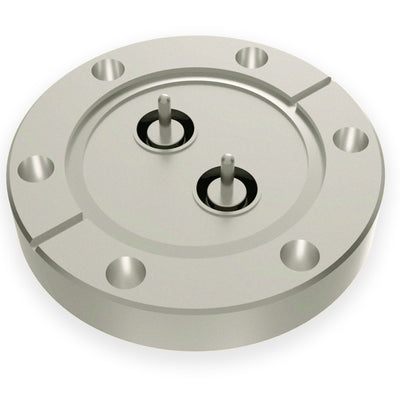 DN40CF SHV FEEDTHROUGH, 2 PINS, RECESSED, SINGLE SIDED, GROUNDED SHIELD, AIR SIDE CONNECTOR