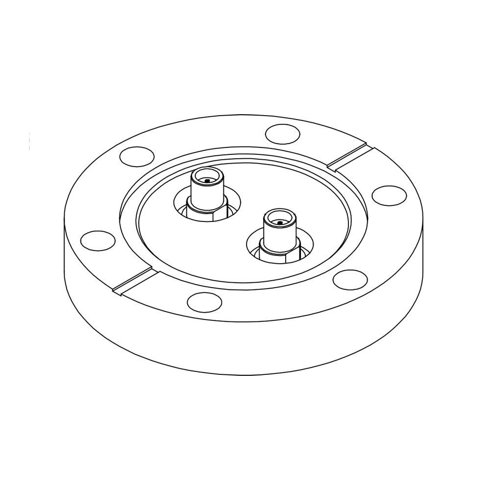 DN40CF 2x SMA 2.92 mm K TYPE MICROWAVE FEEDTHROUGH ,40GHz, O-RING SEAL,