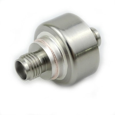 WELDABLE SMA FEEDTHROUGH, 50 OHM, DOUBLE SIDED, GROUNDED SHIELD, 1000V DC, 3A MAX, 6.5 GHz