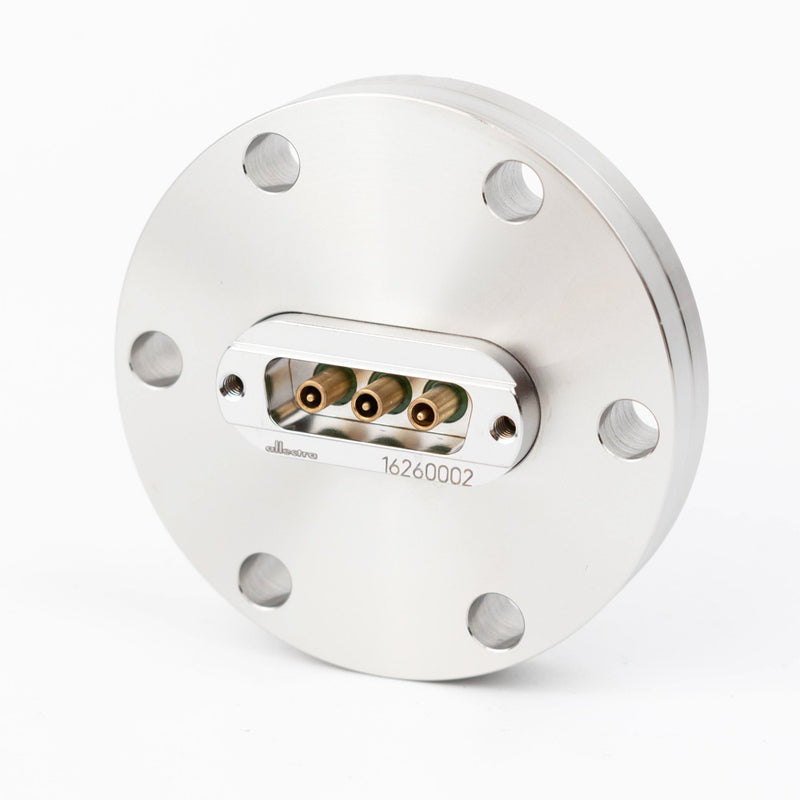 DN40CF WITH SUB-D FEEDTHROUGH WITH 3 x COAXIAL PINS, FLOATING SHIELD