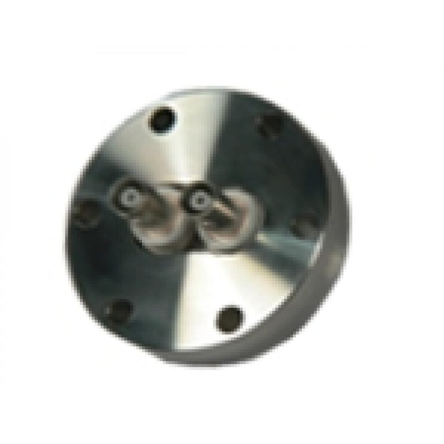 DN40CF 2x BNC FEEDTHROUGHS, 50 OHM TYPE, FLOATING SHIELD, SINGLE SIDED, RG58 SOCKETS