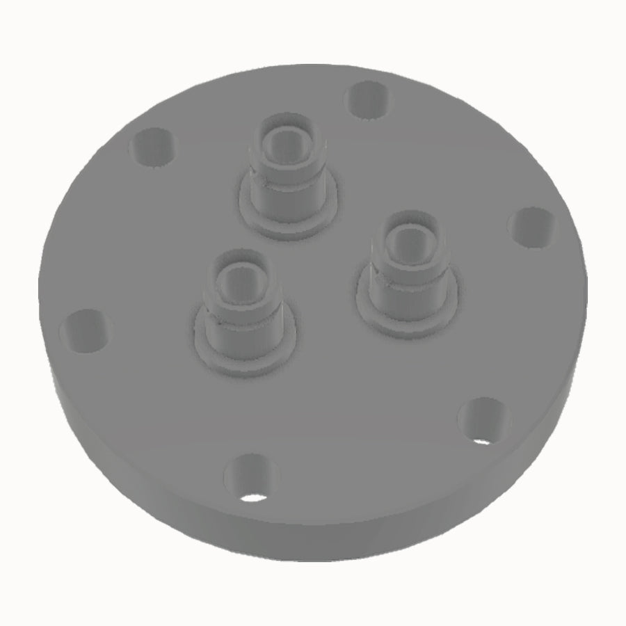 DN40CF SHV FEEDTHROUGH, 3 PINS, EXPOSED, SINGLE SIDED, GROUNDED SHIELD, AIR SIDE CONNECTOR