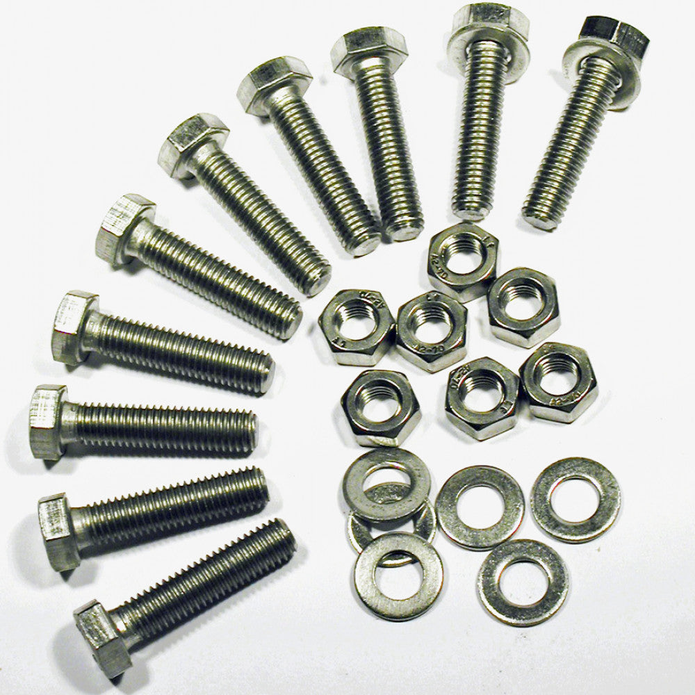 Packet of 25 Nuts, 35mm Hex Head Bolts & Washers, M6, 304 SS