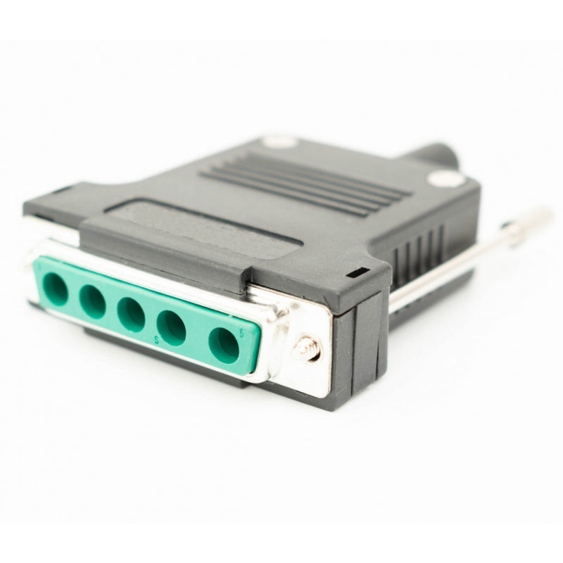 SUB-D CONNECTOR, FEMALE, AIRSIDE , FITS 5 PINS (COAX/POWER), INCLUDES HOUSING AND STRAIN RELIEF