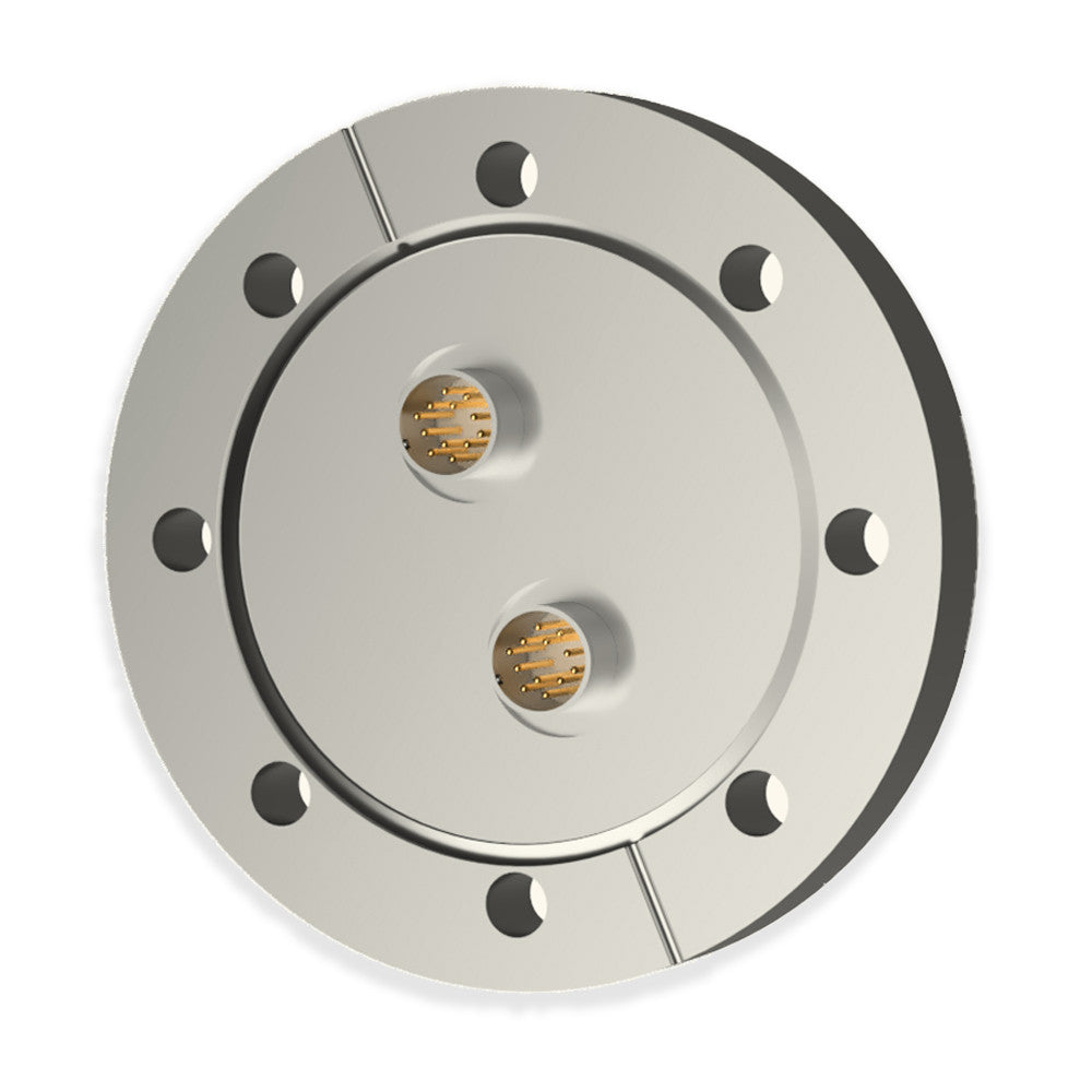 DN63CF FLANGE, 2 x 12 PIN CIRCULAR MINIATURE FEEDTHROUGHS