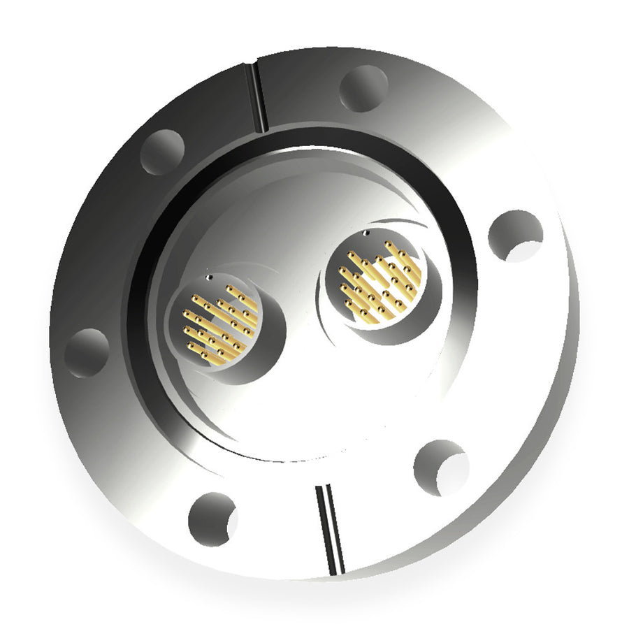 DN40CF FLANGE, 2 x 19 PIN CIRCULAR MINIATURE FEEDTHROUGHS