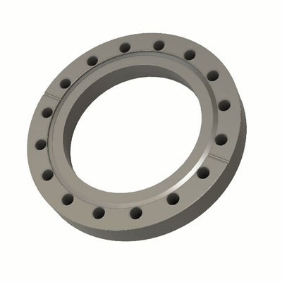 DN100CF bored (for 104mm OD tube) fixed flange, SS316L (1.4404)