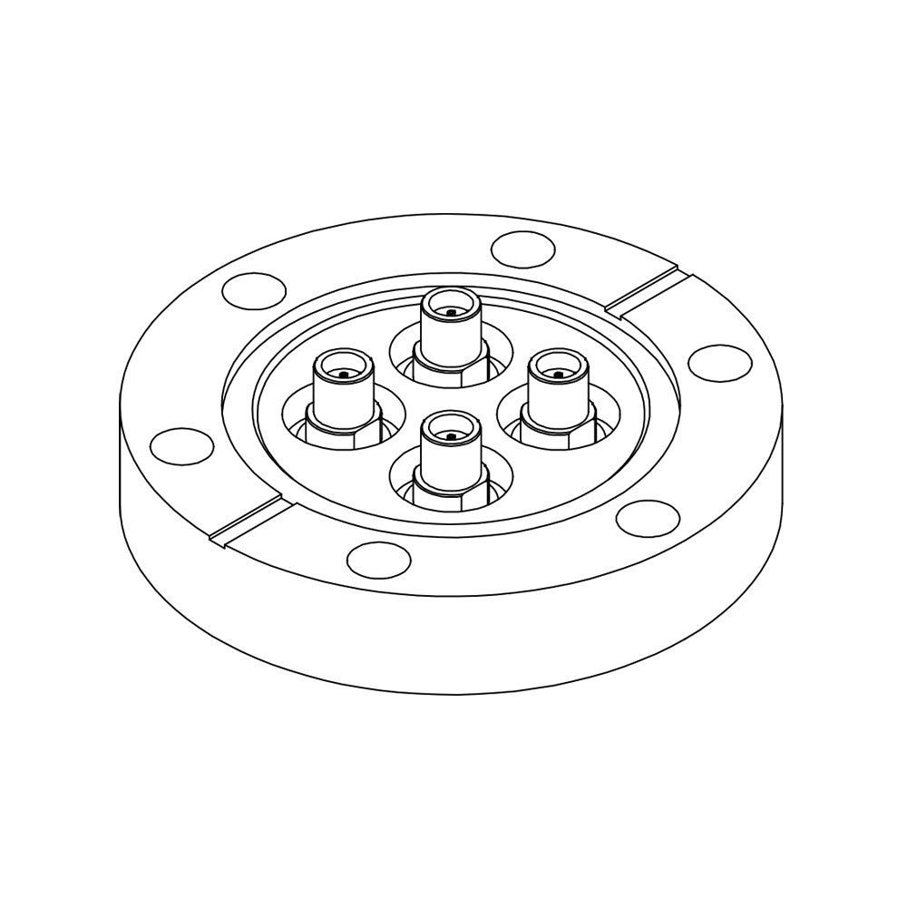 DN40CF 4x SMA 2.92 mm K TYPE MICROWAVE FEEDTHROUGHS , 40GHz, O-RING SEAL,