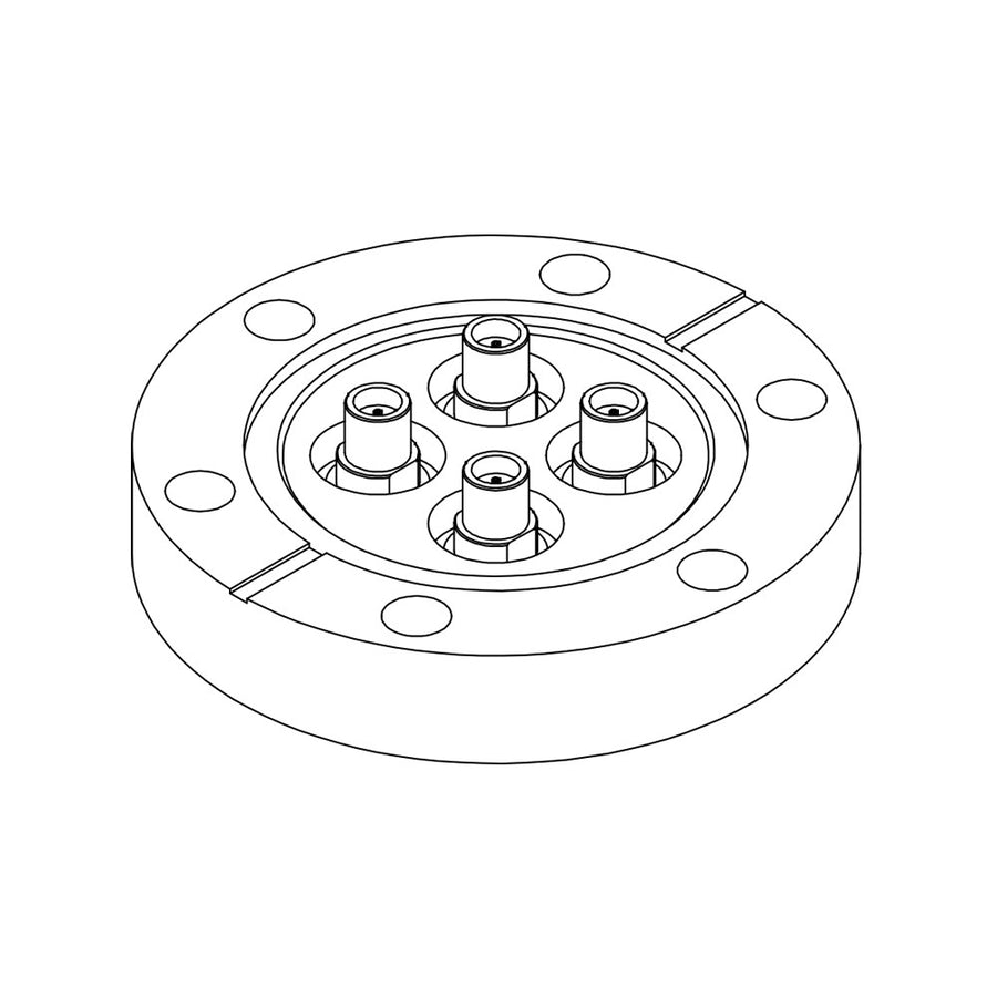 DN40CF 4x SMA 2.92 mm K TYPE MICROWAVE FEEDTHROUGHS , 40GHz, O-RING SEAL,