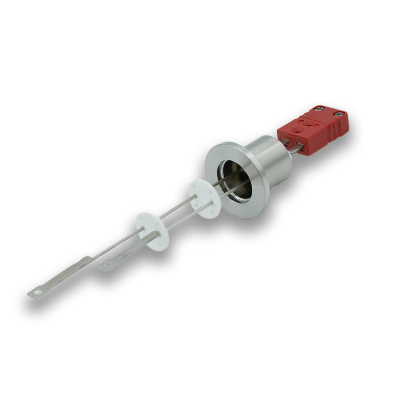 DN16KF THERMOCOUPLE FEEDTHROUGH, TYPE C, SINGLE PAIR, AIR AND VAC. SIDES CONNECTORS INCLUDED