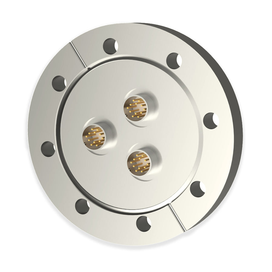 DN63CF FLANGE, 3 x 12 PIN CIRCULAR MINIATURE FEEDTHROUGHS