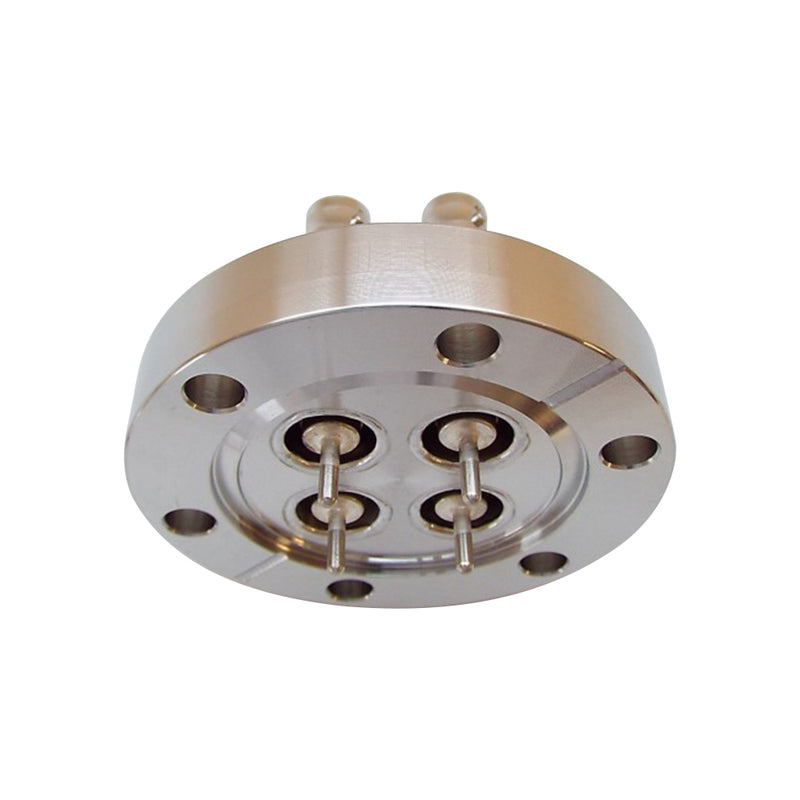 DN40CF SHV FEEDTHROUGH, 4 PINS, RECESSED, SINGLE SIDED, GROUNDED SHIELD, AIR SIDE CONNECTOR