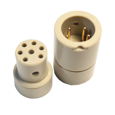 Connector set (Male & Female Connector) 6 pin PEEK with crimp pins, 500V, 3A max, 250°C max.