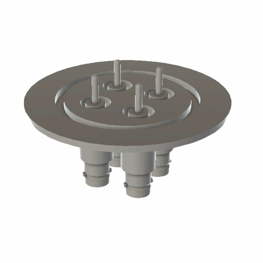 DN40KF BNC FEEDTHROUGH, 4 PINS, SINGLE SIDED, GROUNDED SHIELD, AIR SIDE CONNECTOR