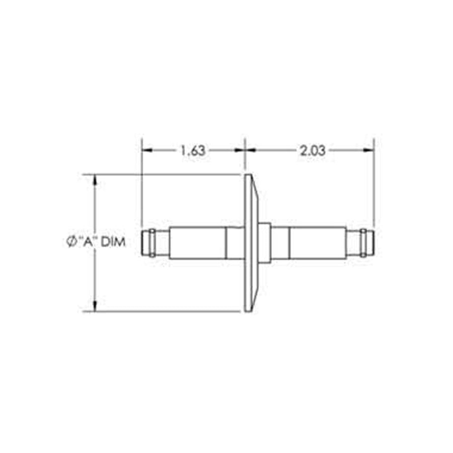 DN40KF BNC FEEDTHROUGH, 1 PIN, DOUBLE SIDED, GROUNDED SHIELD, AIR SIDE CONNECTOR