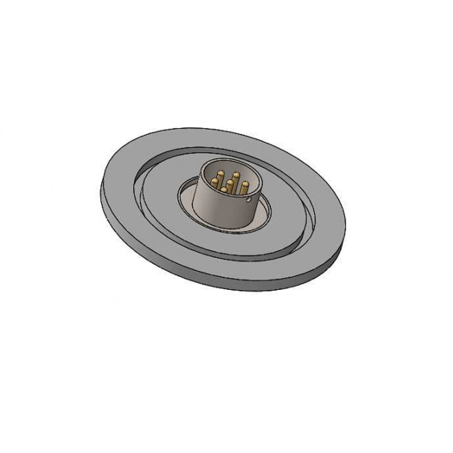 DN40KF FLANGE, 6 PIN CIRCULAR MINIATURE FEEDTHROUGH, UHV, 500V DC, 5 AMPS MAX