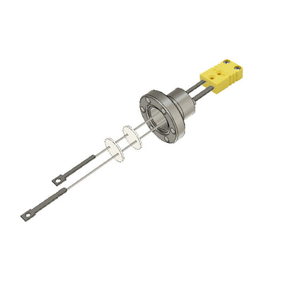DN16CF THERMOCOUPLE FEEDTHROUGH TYPE K, 1 PAIR, AIR & VACUUM-SIDE CONNECTORS INCLUDED