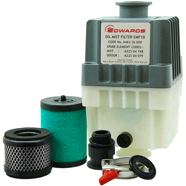 Edwards EMF10 Oil Mist Filter For RV3, RV5, RV8, RV12 Vacuum Pumps - Nano Vacuum Australia & New Zealand